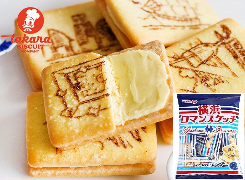 日本進Takara 橫濱風景素描雲尼拿奶油夾心曲奇129g