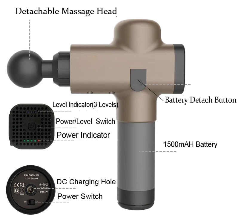 Phoenix massage gun A2E 可調式振動肌肉按摩槍