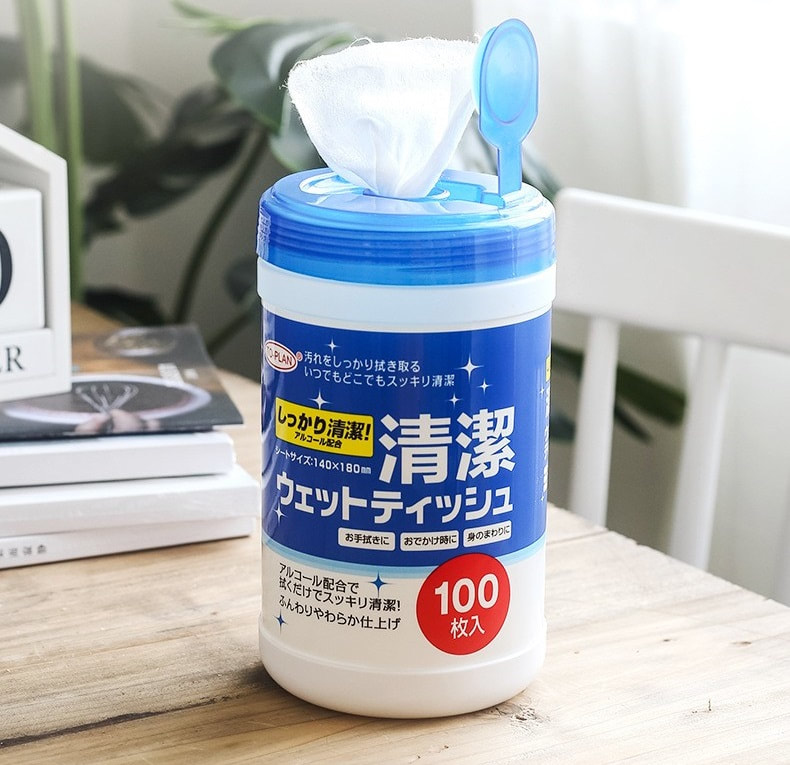 日本品牌To-plan 大容量桶裝100張酒精消毒濕紙巾