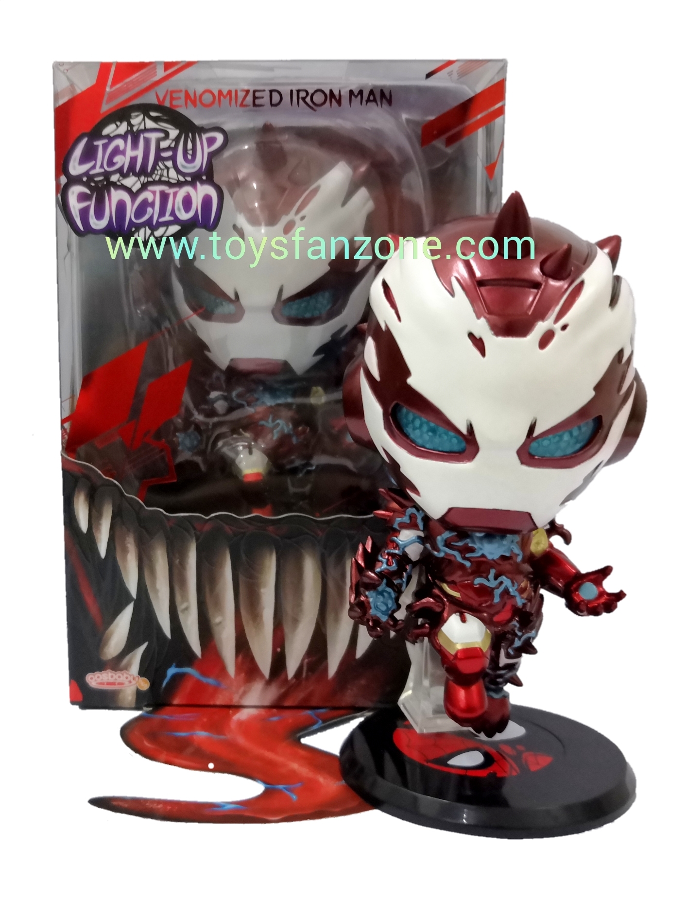 Marvel Hot Toys COSB763 Venomized Iron Man Cosbaby In Stock Light Up 