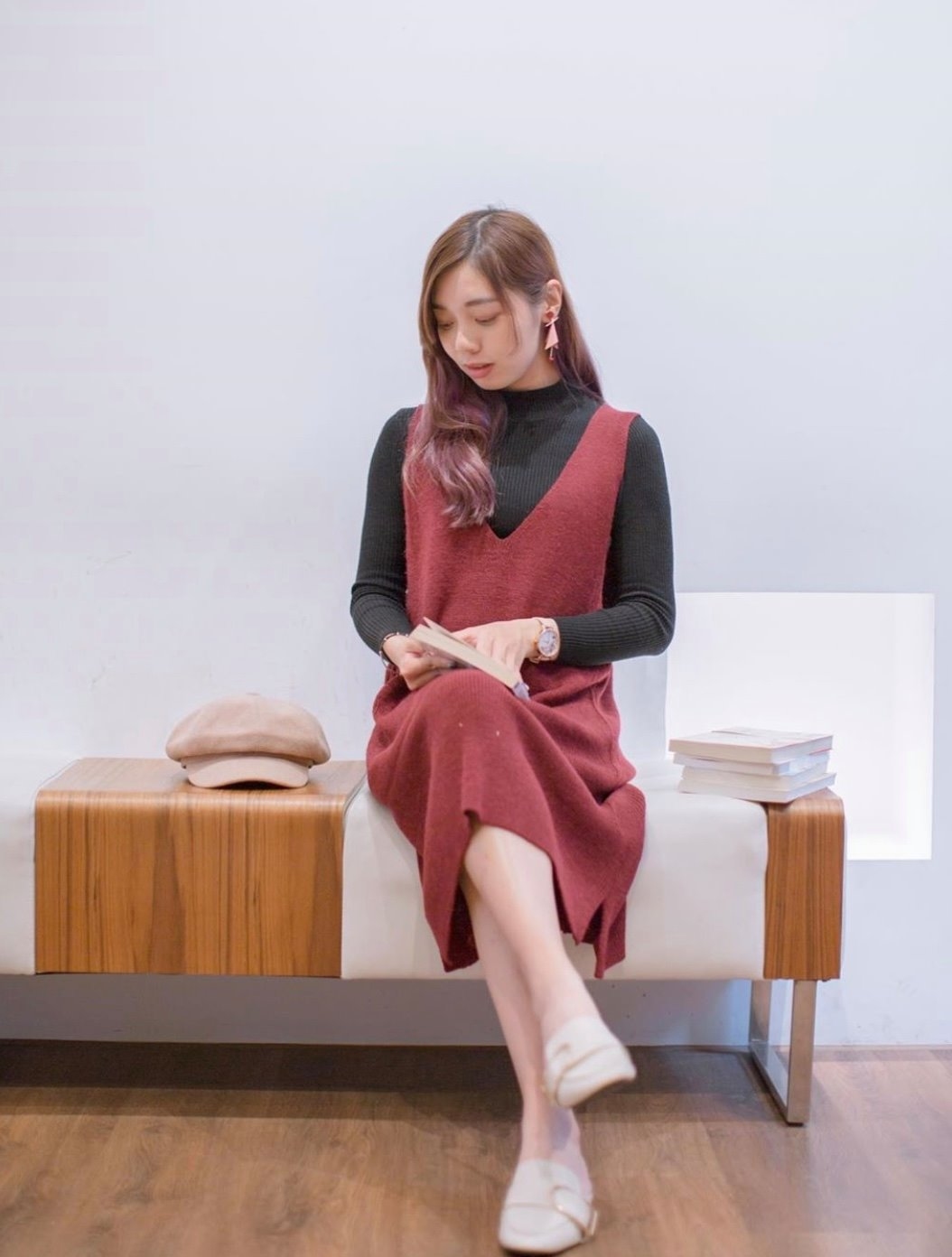 MIT針織洋裝背心式設計