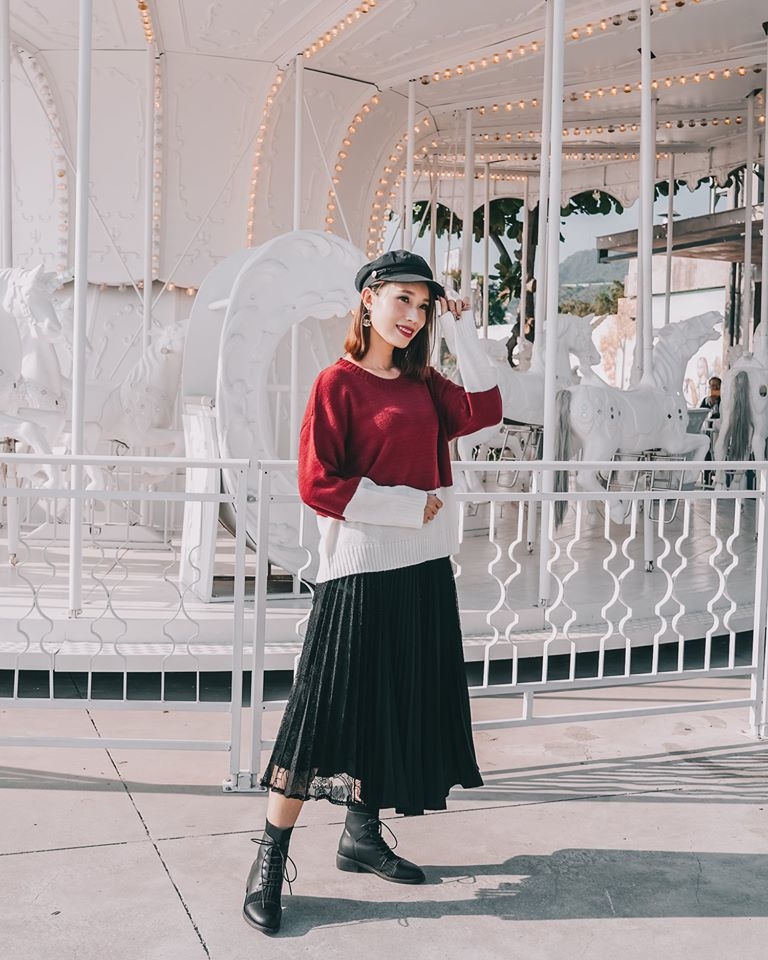 附圍巾針織毛衣－女