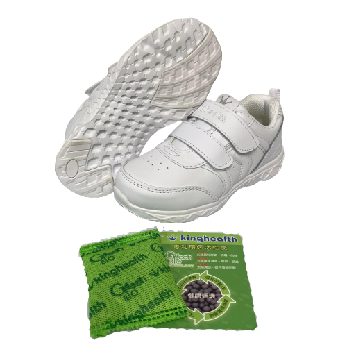 Kinghealth 幼童 健康 全真皮 白波鞋 25-30 8261