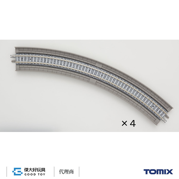 TOMIX 1872 高架橋付PC彎軌 HC317-45-PC(F) (4入) 水泥枕