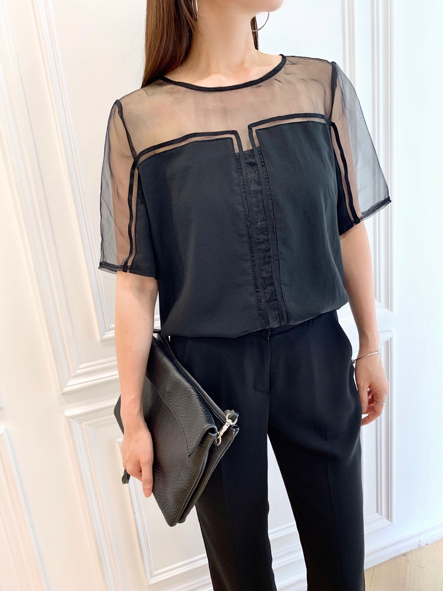 半透視紗質短袖上衣