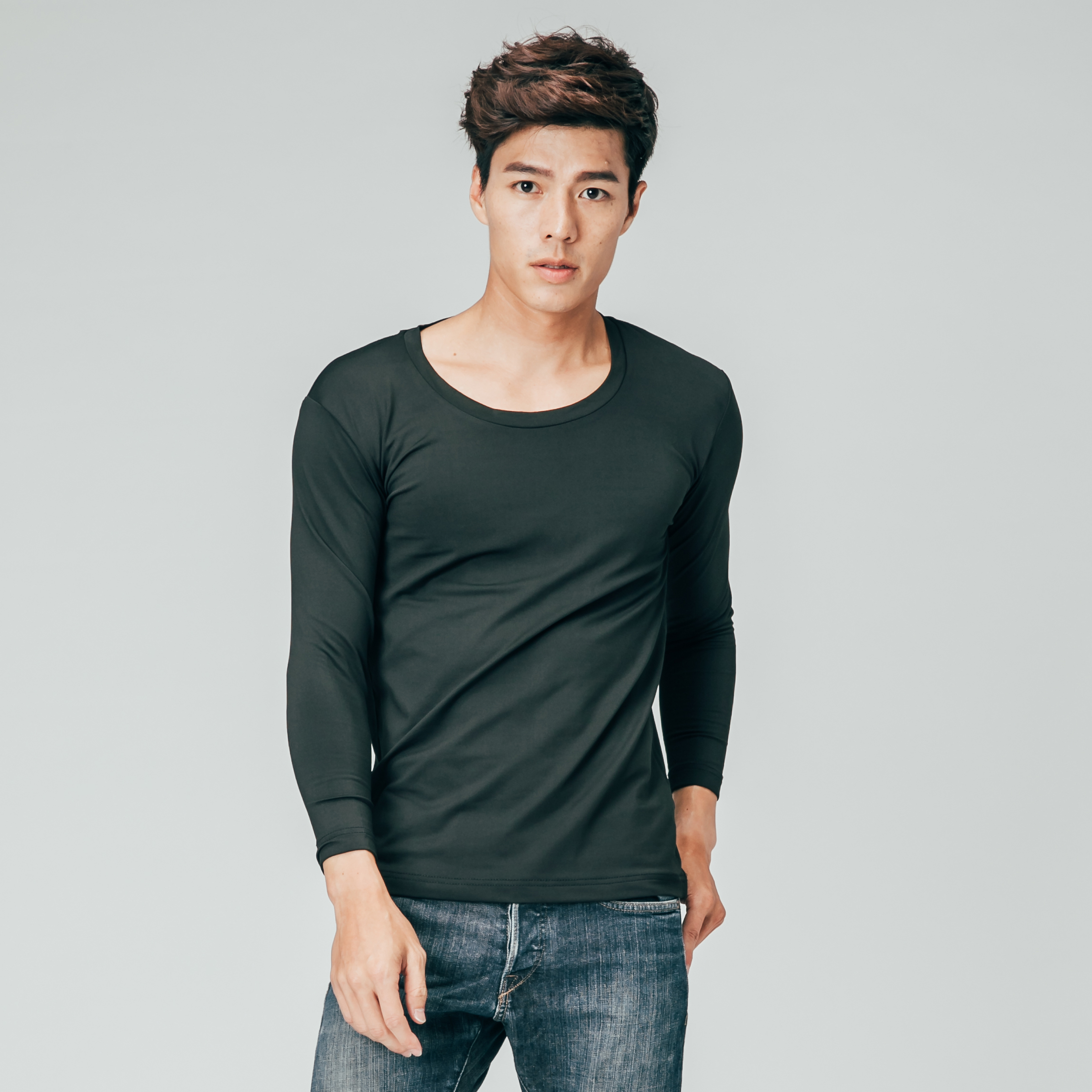 Thermal Underwear 薄暖衣 男U領九分