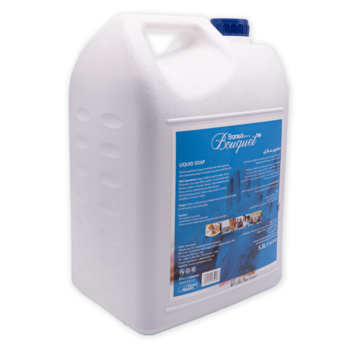 [加倫裝] 歐盟認可 Sanita 抗菌保濕花香洗手液，不含防腐劑 (補充裝), 5500mL