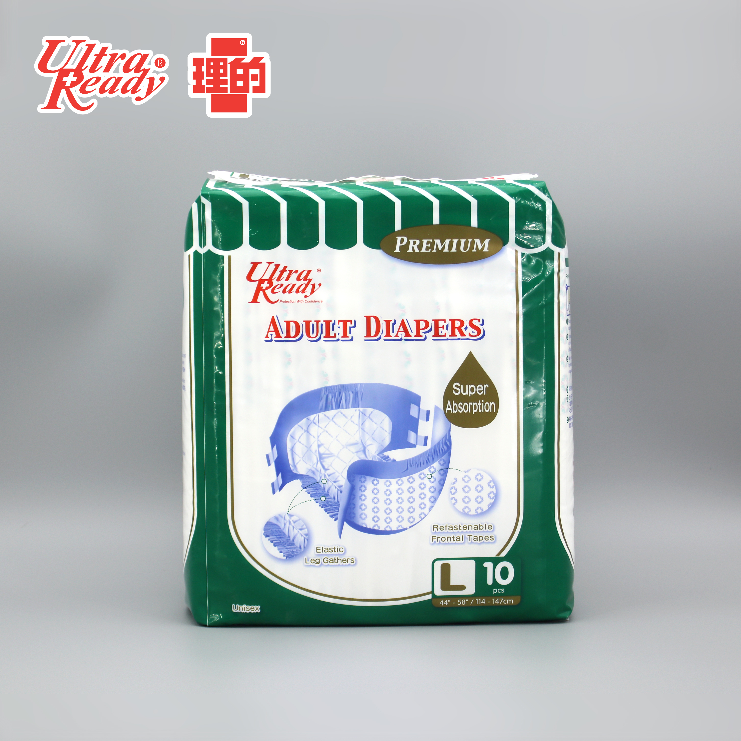 [兩箱原箱優惠-共20包] 理的金裝成人紙尿褲 (大碼 - 10片裝)