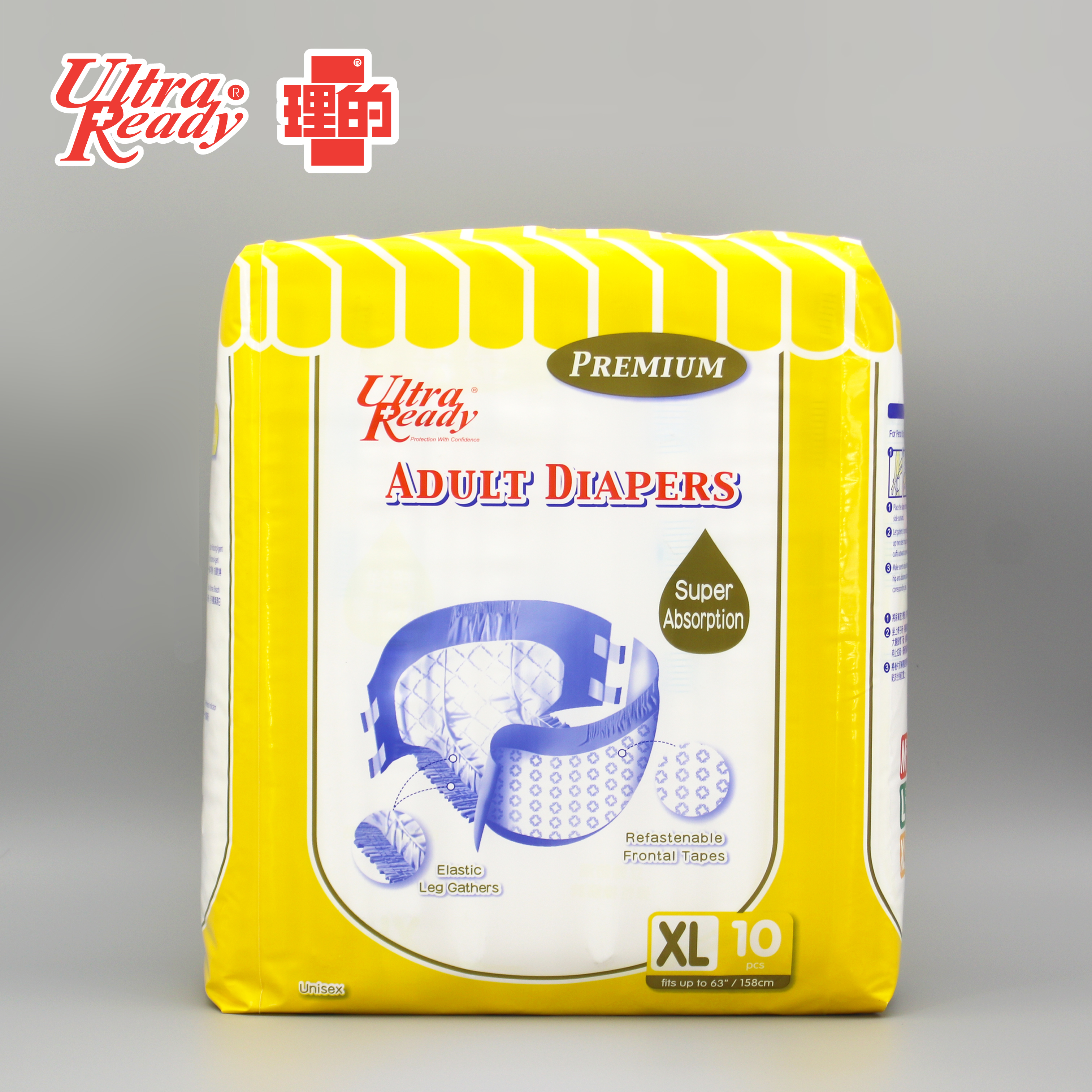 [兩箱原箱優惠-共12包] 理的金裝成人紙尿褲 (加大碼 - 10片裝)