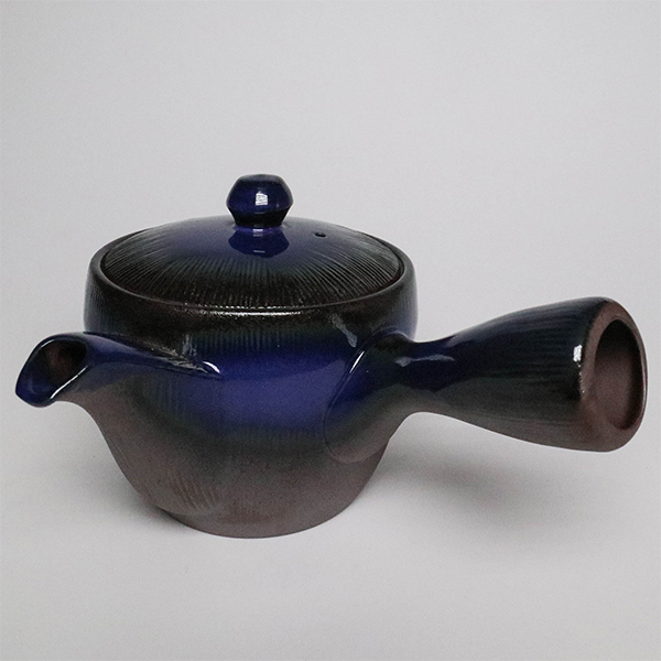 【萬古燒】千筋琉璃 橫手急須0.35L