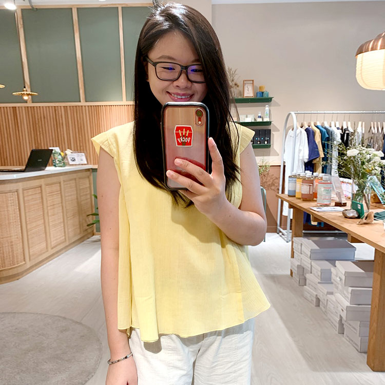 光之翼小蓋袖造型上衣-檸光黃