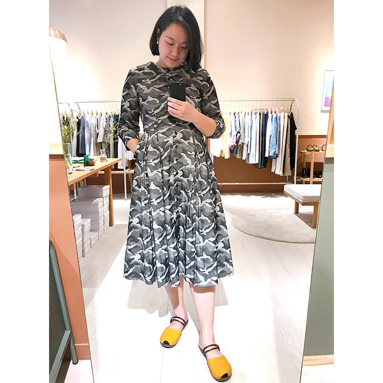 黑潮鯨魚開襟七分袖洋裝