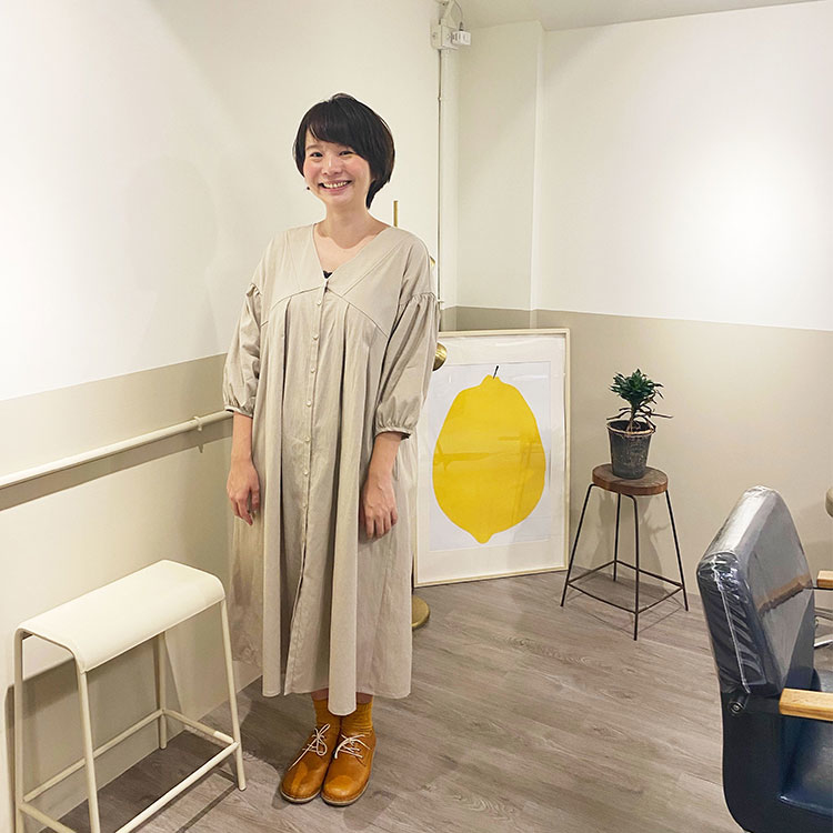 藍夏之約V領開襟洋裝-桑茶