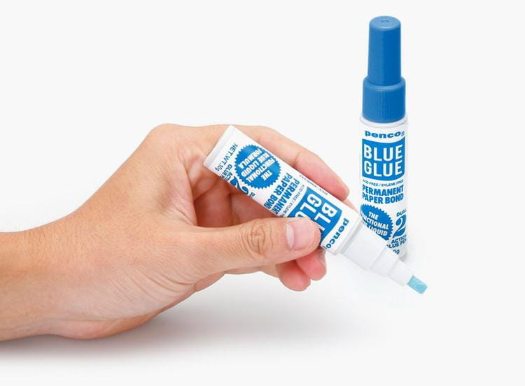 顯色型兩用藍色筆型膠水｜日本HIGHTIDE