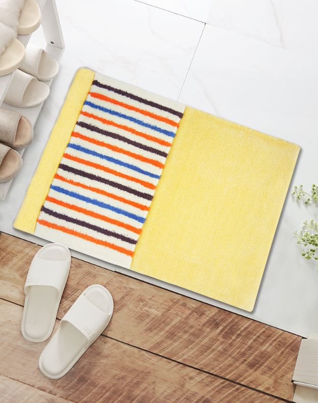 日系簡約立體刻花玄關墊(45x65cm)_彩條