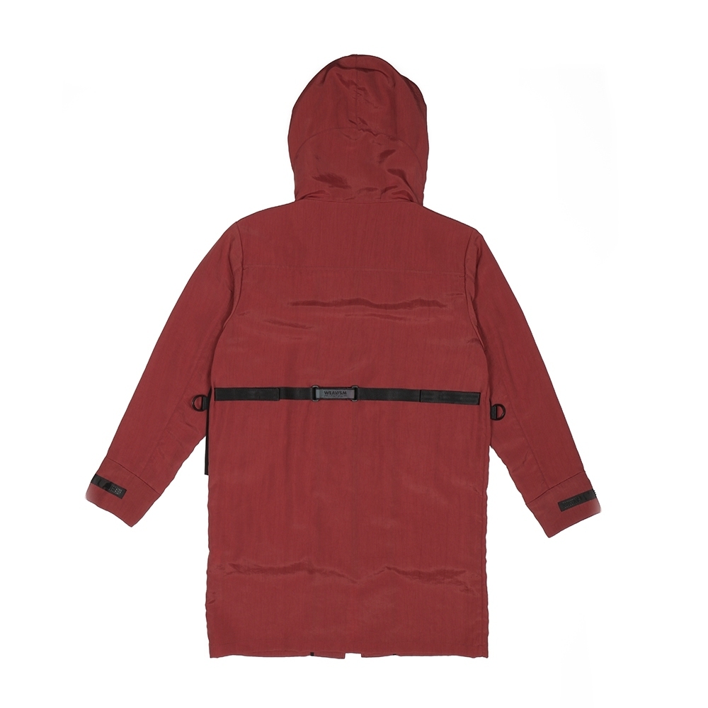 拆卸口袋膝上大衣 - 赭紅