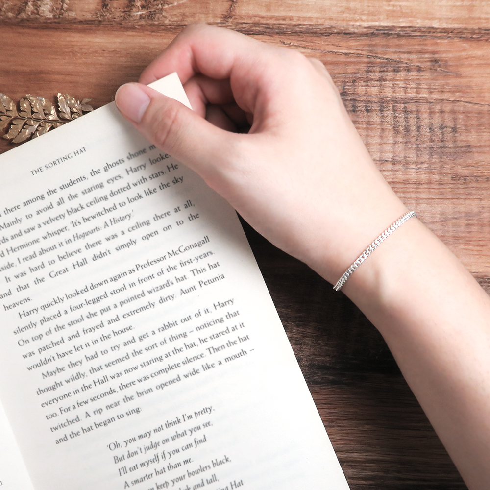 經典繩索手鍊(2.4mm中寬鍊) 925純銀刻字手鍊