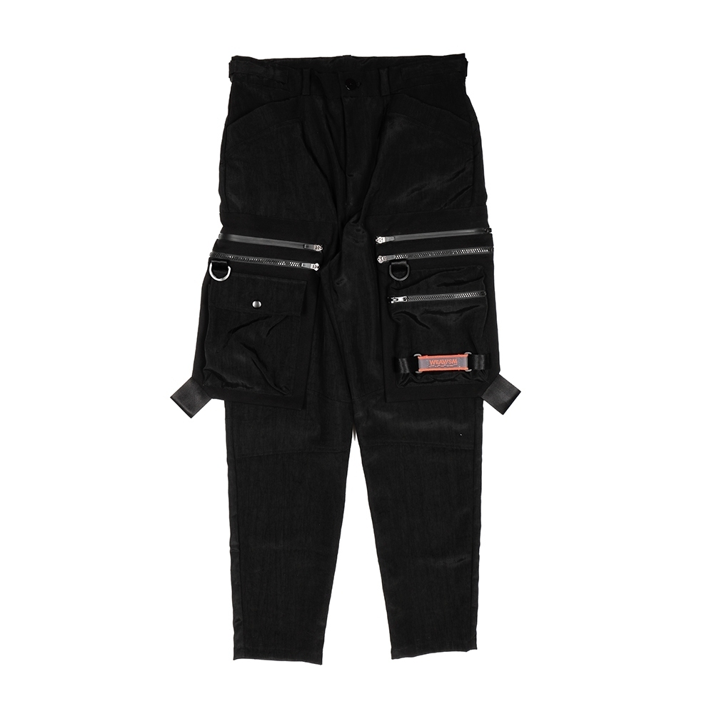 拆卸口袋防潑水長褲 - 黑