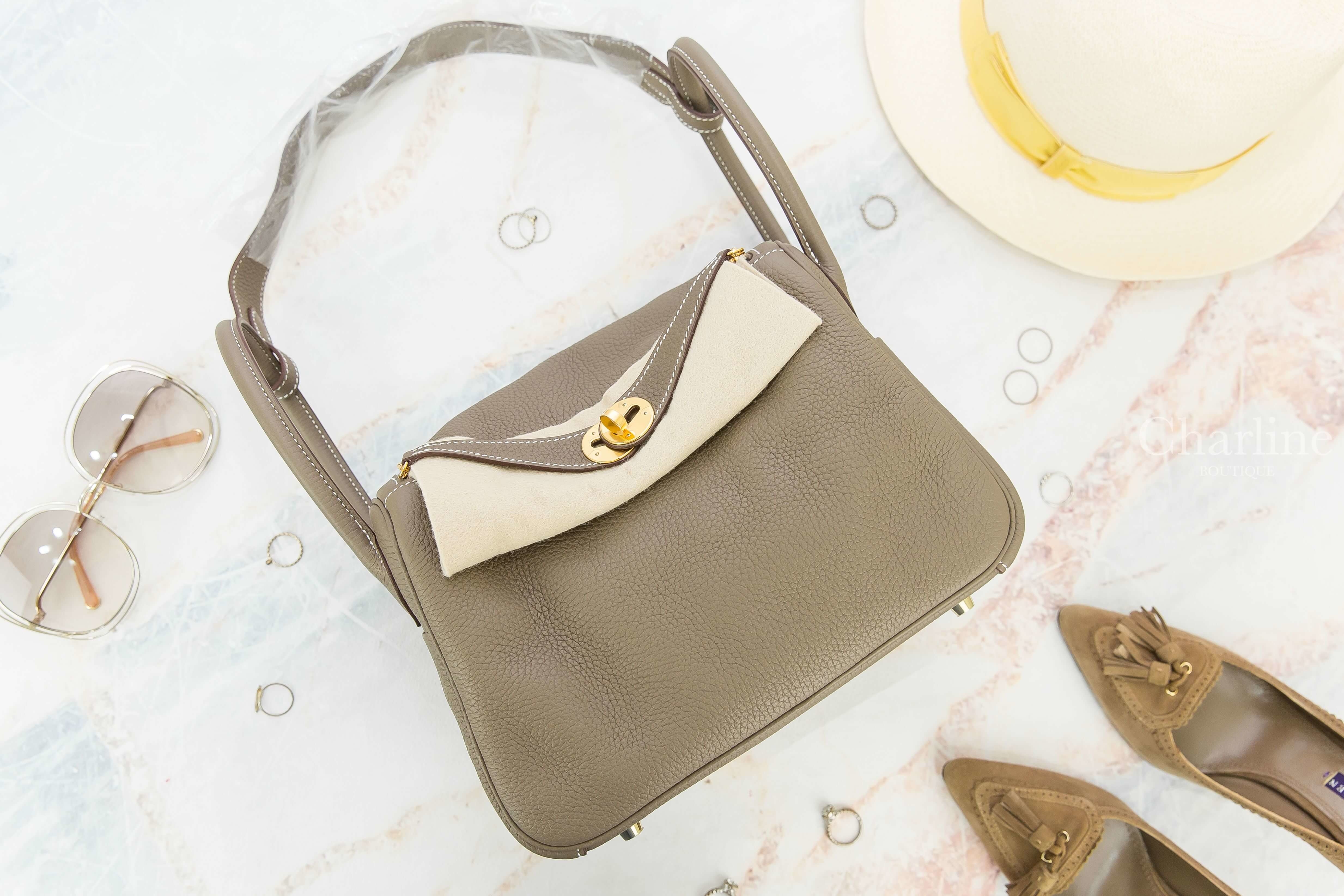 Hermès Lindy 26cm 18 Etoupe Taurillon Clemence Z刻大象灰金釦-Charline Boutique 精品代購