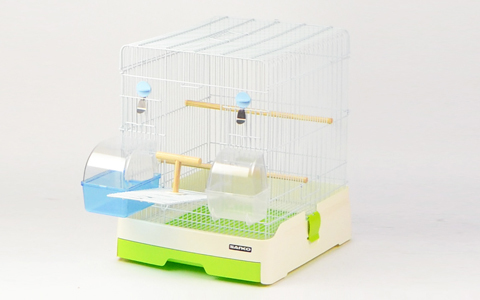 【未使用品】SANKO Easy Home Bird 37-GR 鳥籠+小物付き イージーホームバード37＜手乗り＞/鳥カゴ 鳥籠 バードケージ
