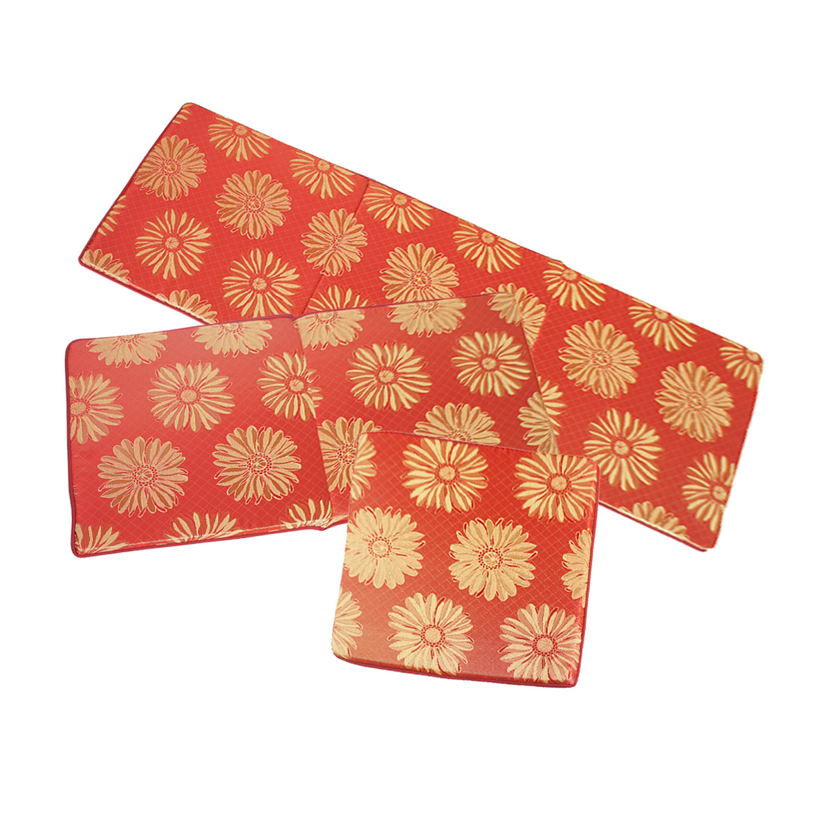 豐之彩緹花記憶型1+2+3人坐墊_紅色