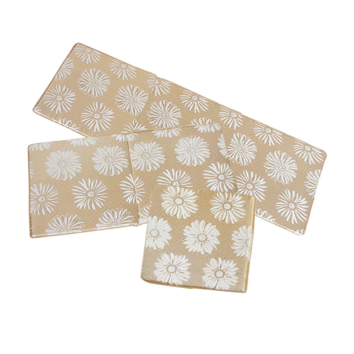 豐之彩緹花記憶型1+2+3人坐墊_金色