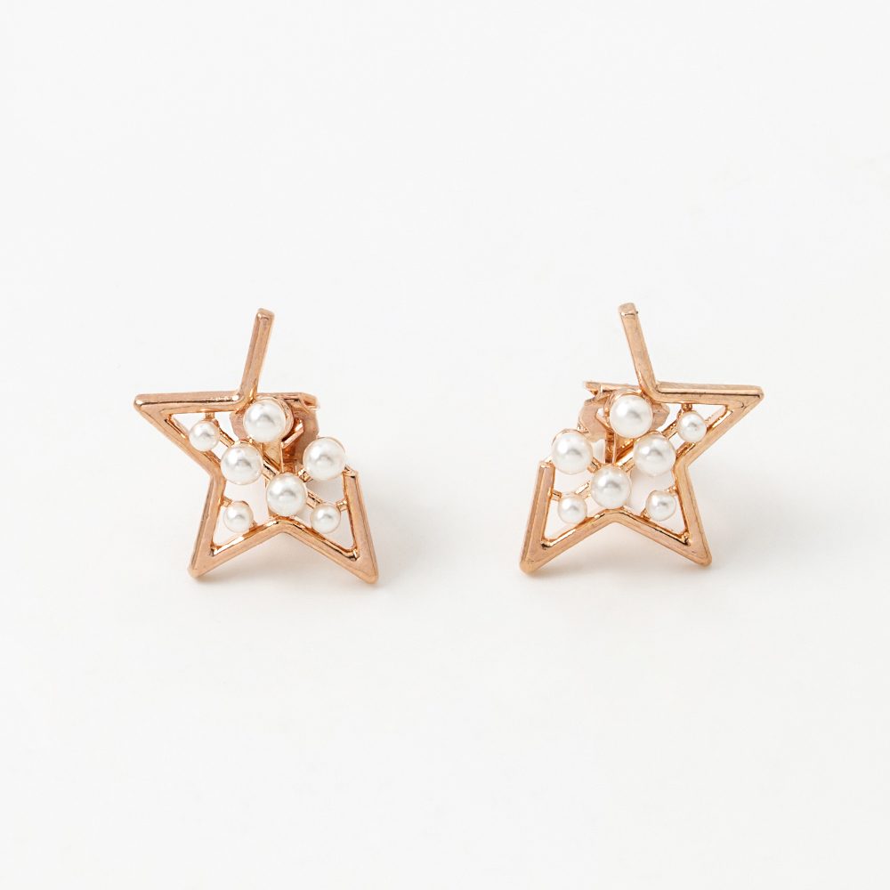 珍珠 星星 耳夾