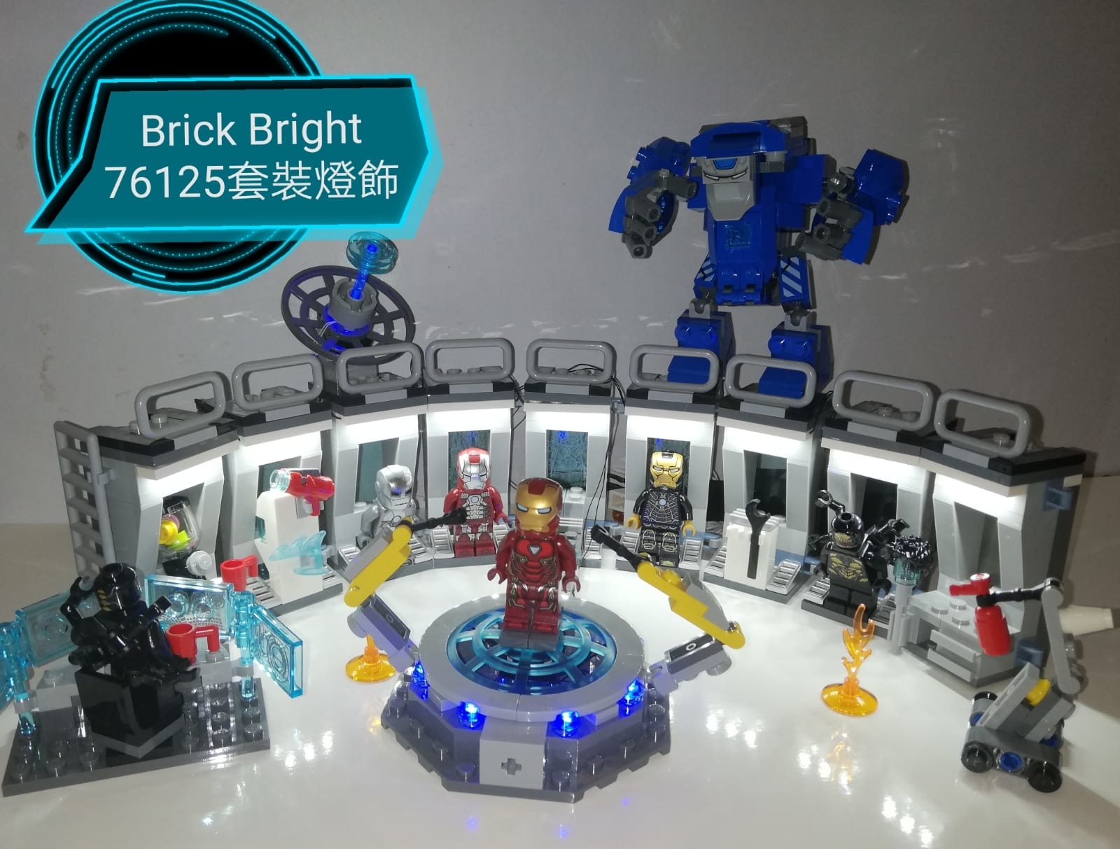 moc LED light for Iron Man Hall of Armor 76125