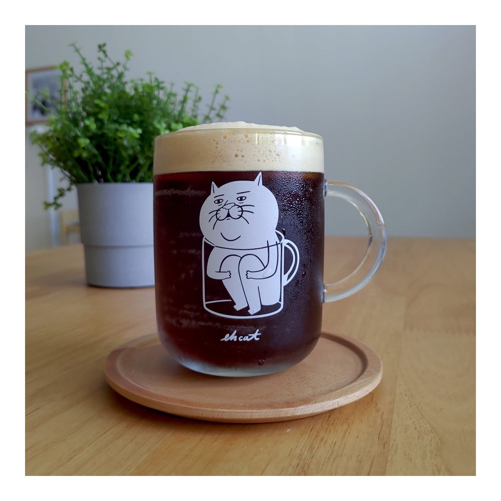 【ehcat貓室友】強化玻璃杯-大叔邊緣款