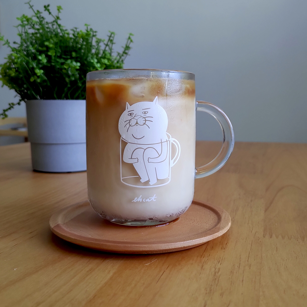 【ehcat貓室友】強化玻璃杯-大叔邊緣款
