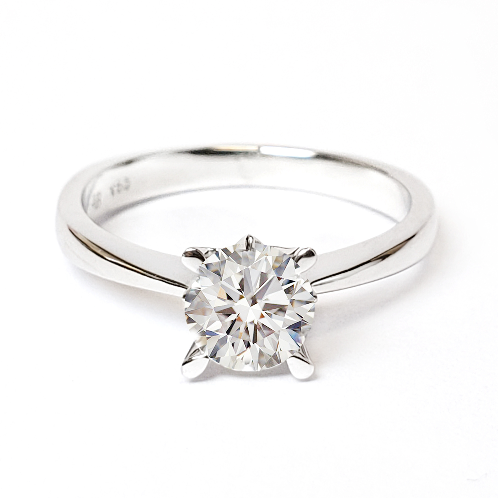 18K白金四爪日字戒指托 (RS62H4010)