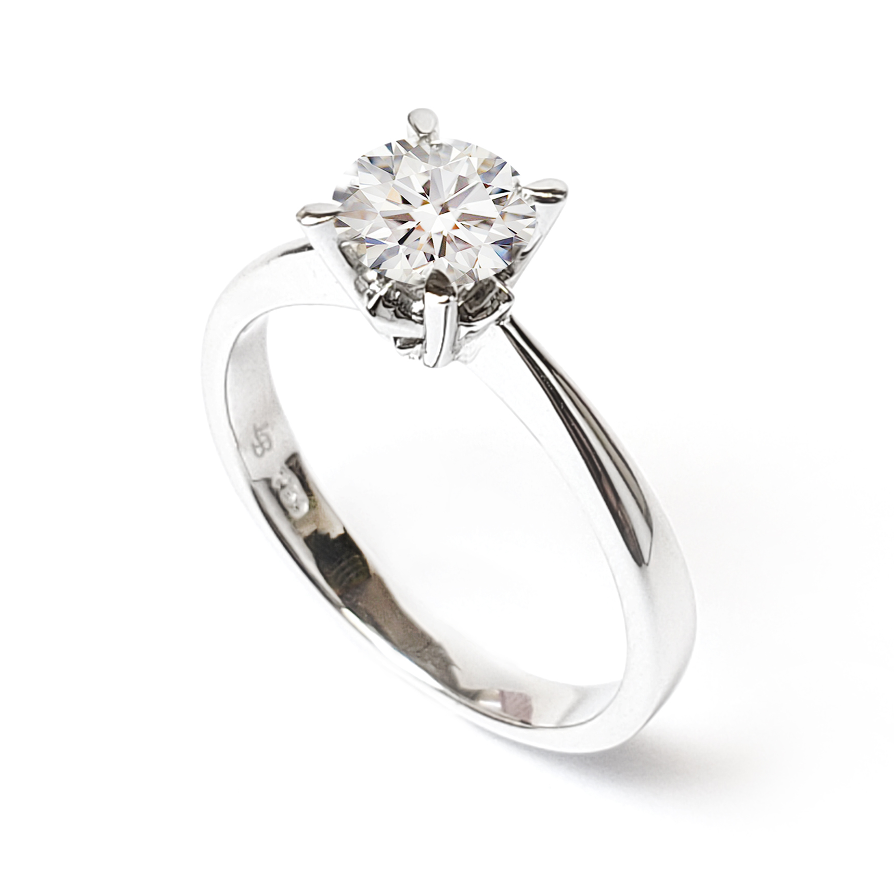 18K白金四爪日字戒指托 (RS62H4010)