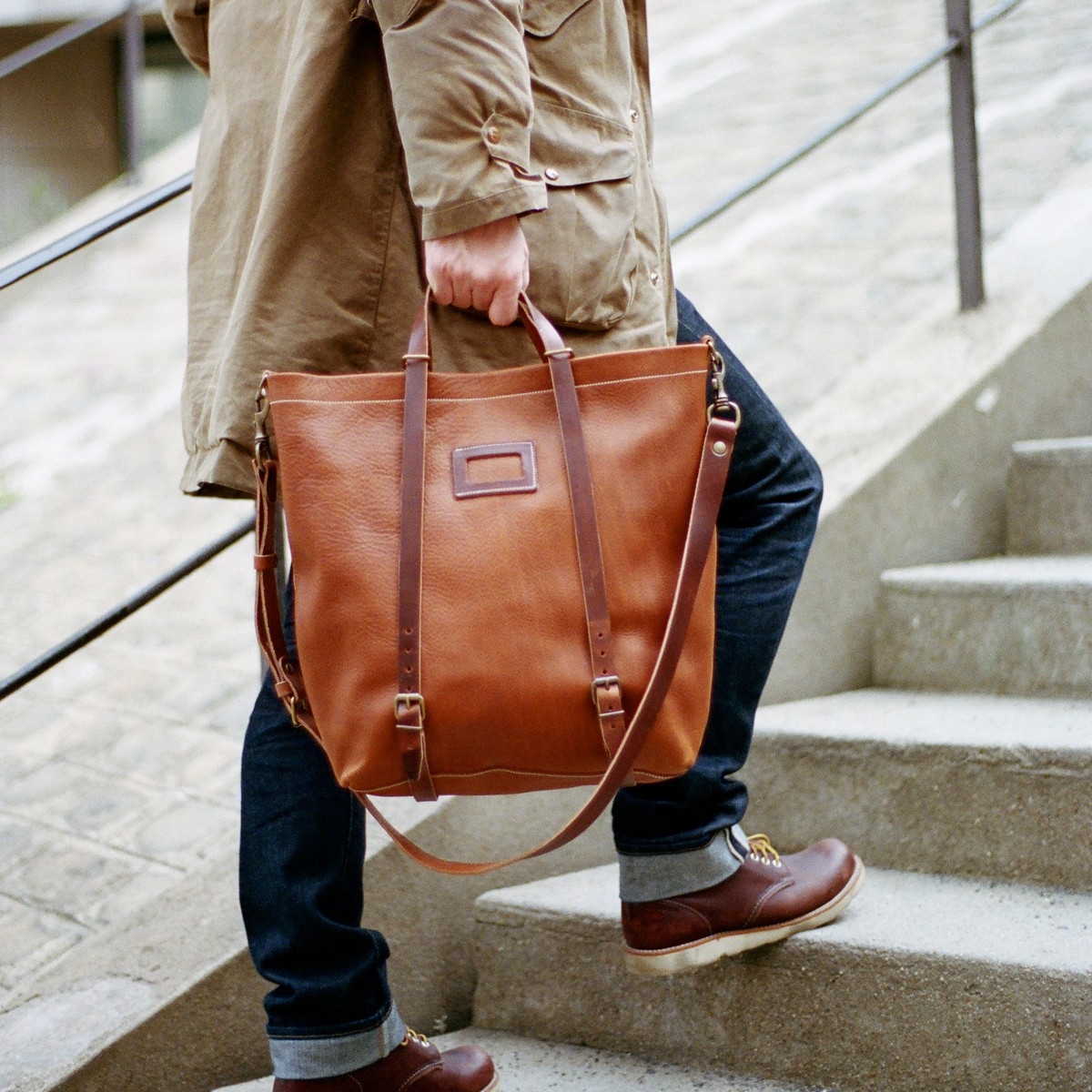 bleu de chauffe | Nobu 皮革手提袋_Havane經典駝