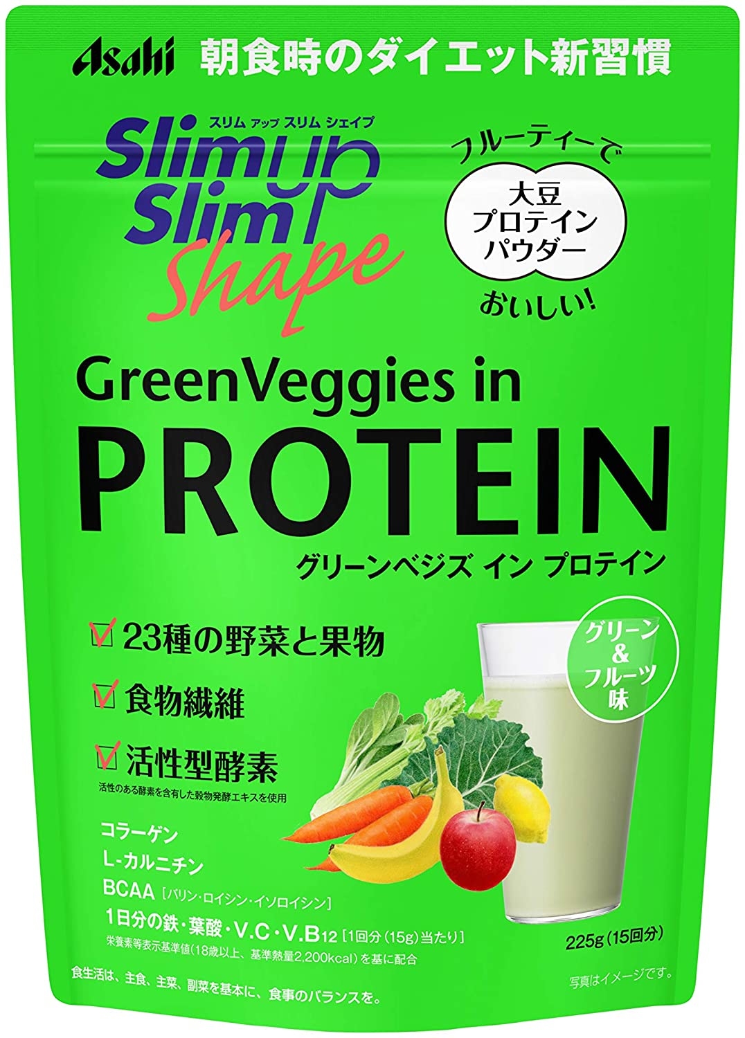 Asahi Slimup Slim Shape Green Veggies in PROTEIN 225g