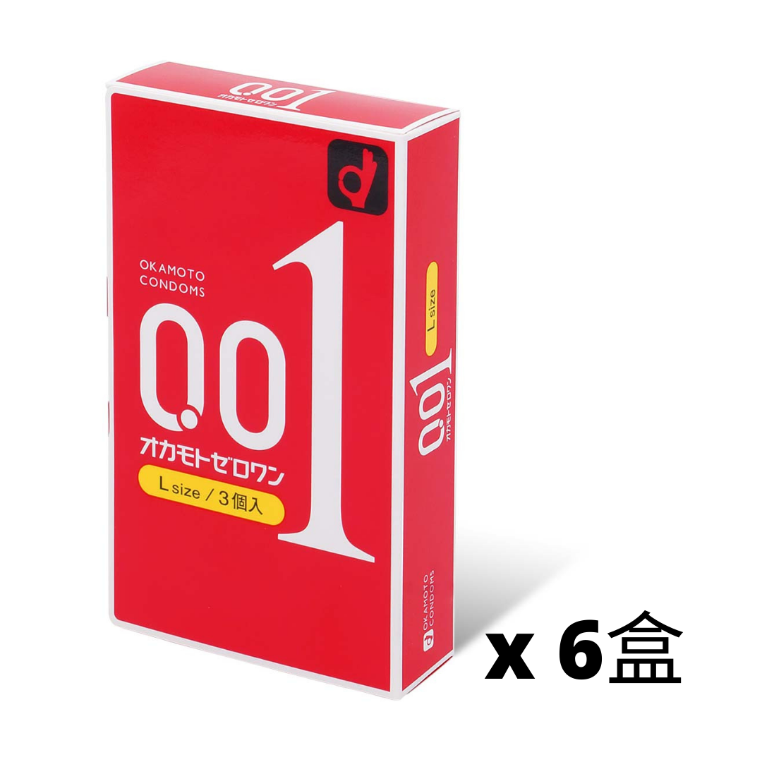 [套裝優惠] 岡本 0.01 大碼 (日本版) 3 片裝 PU 安全套 x 6盒