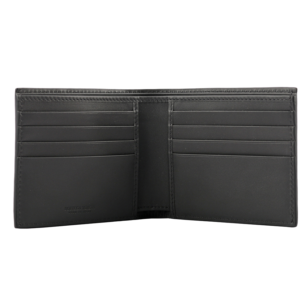 【BOTTEGA VENETA】小牛皮編織對開8卡短夾