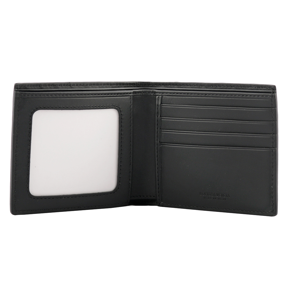 【BOTTEGA VENETA】小牛皮編織照片對開短夾