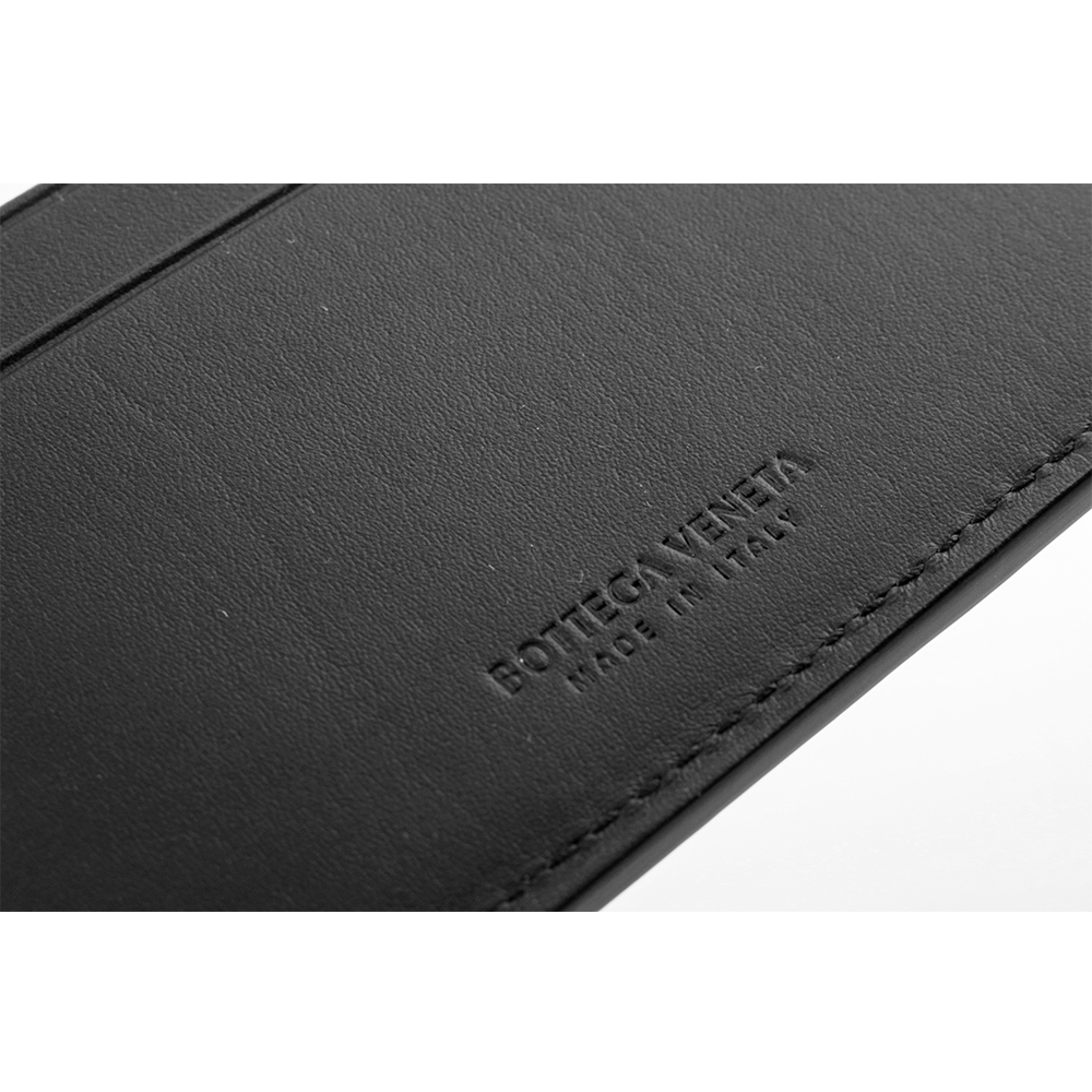 【BOTTEGA VENETA】小牛皮編織照片對開短夾