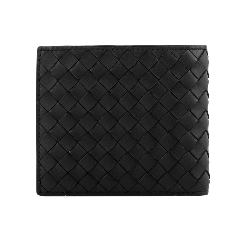 【BOTTEGA VENETA】小牛皮編織照片對開短夾