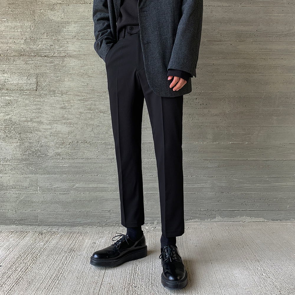 修身中腰九分西裝褲 / 灰L / 不提供退換貨