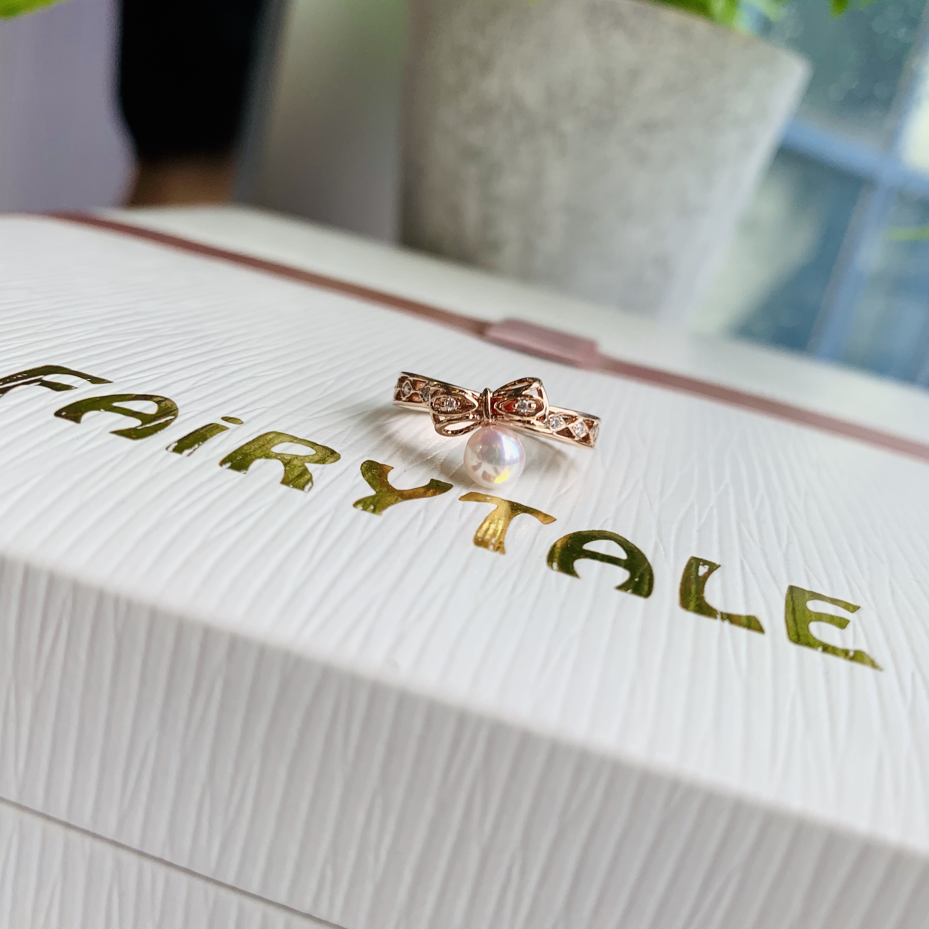 18K金日本Baby Akoya珍珠鑽石戒指