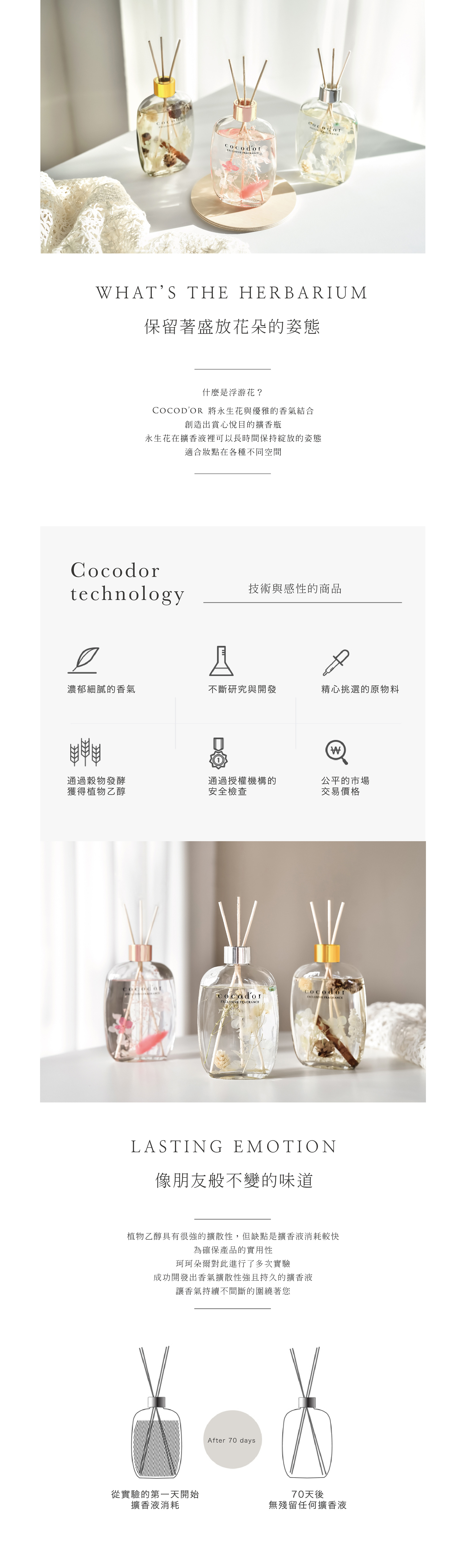 cocod'or 浮游花系列擴香瓶 保留花朵的綻放姿態