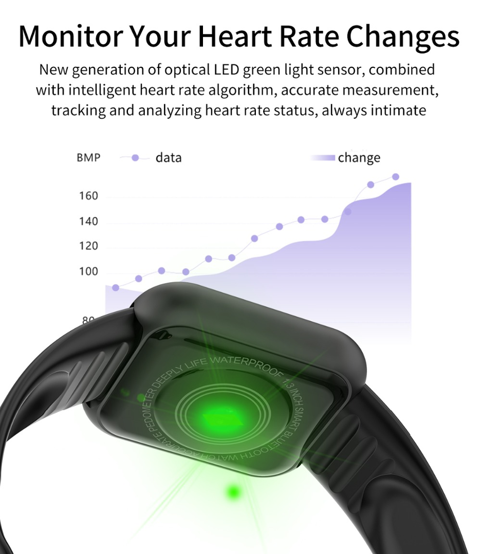 BALITY Pulseira esportiva, aplicativo inteligente IP 67 à prova d'água  relógio fitness monitoramento do sono, monitoramento saudável para ciclismo  para esportes (azul)