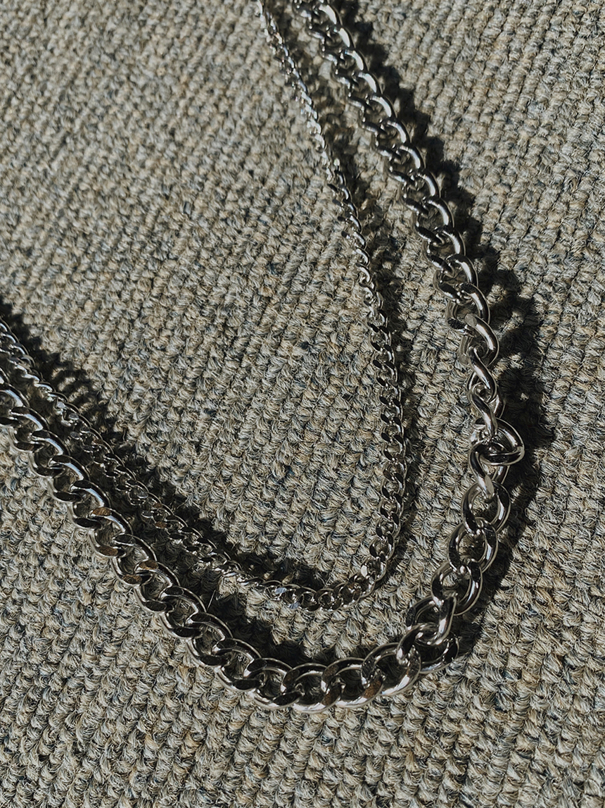 兩件式白銀細項鍊