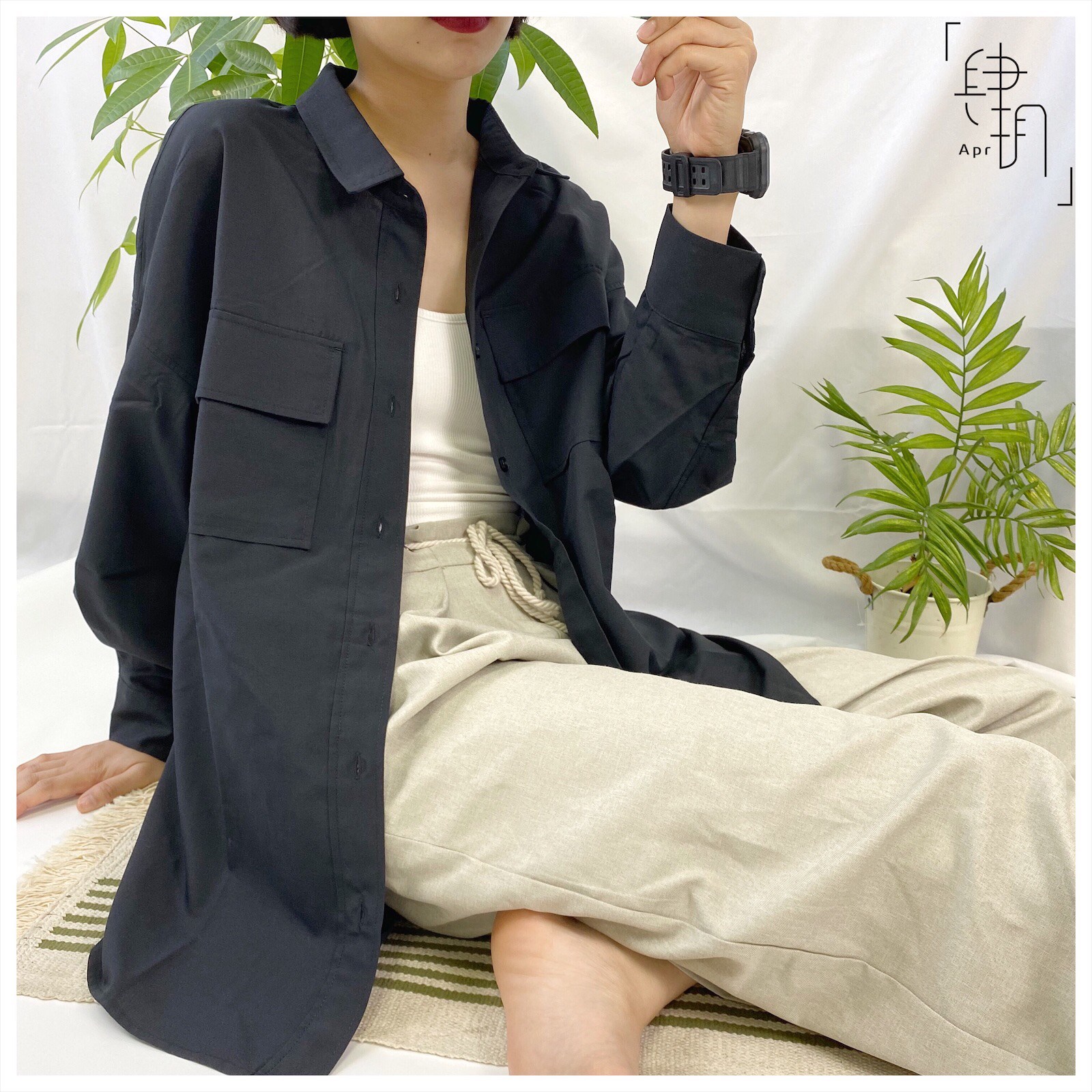 🇯🇵日牌HusHusH多穿搭防曬襯衫附綁帶
