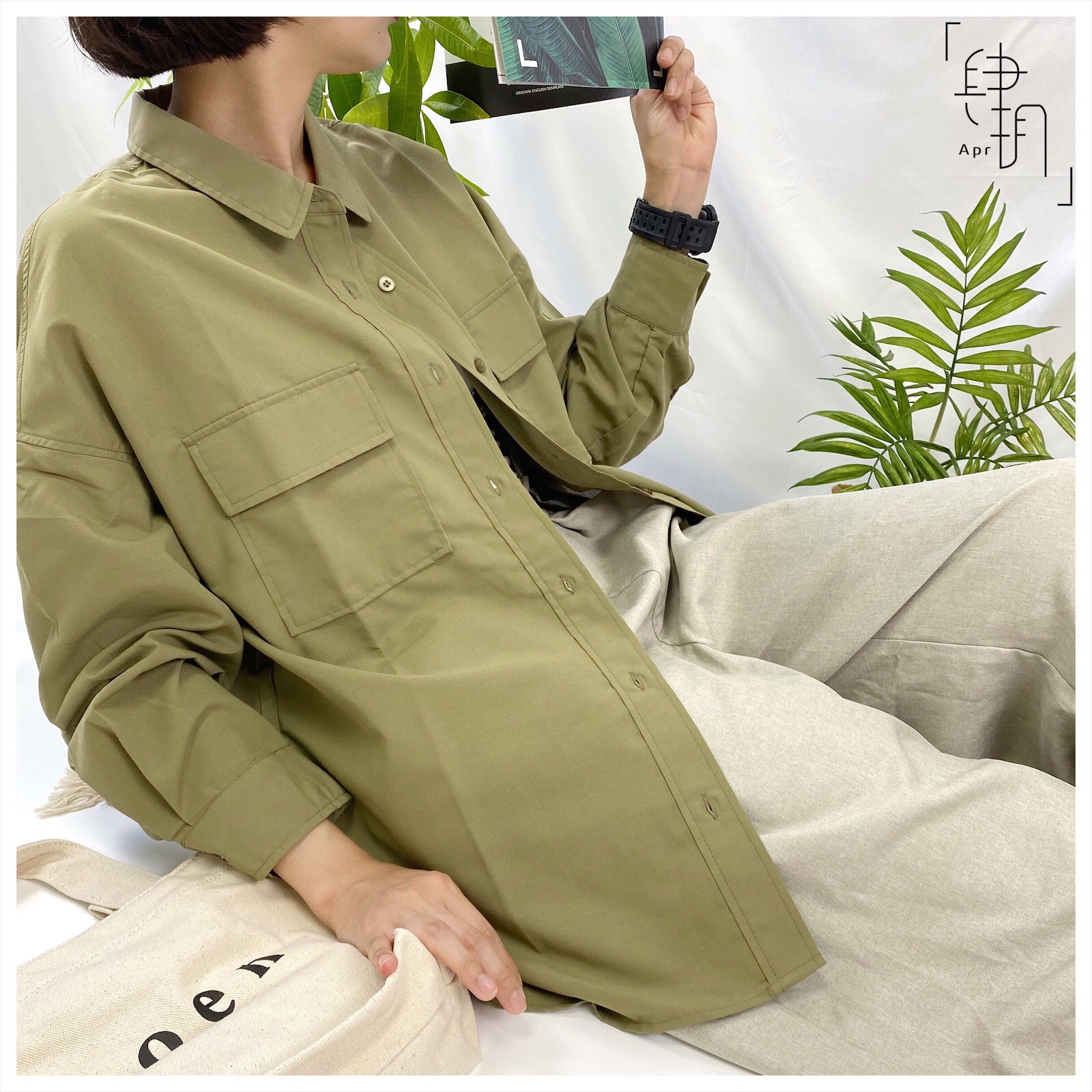 🇯🇵日牌HusHusH多穿搭防曬襯衫附綁帶