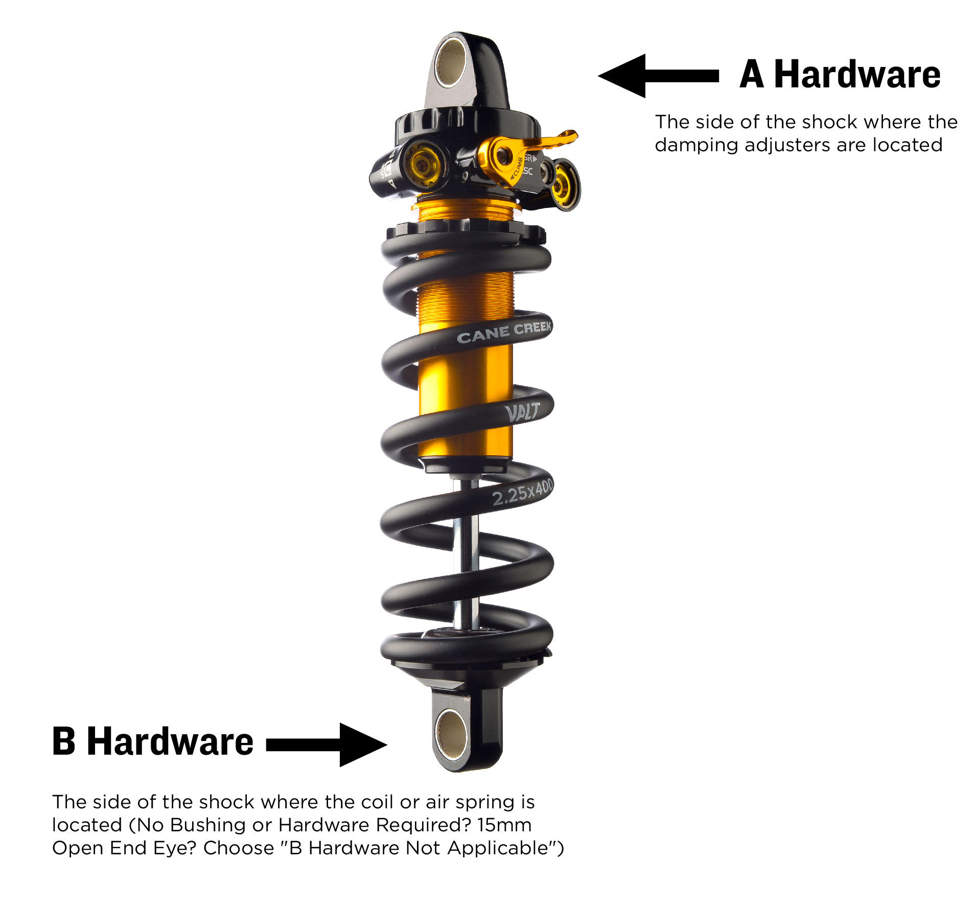 CaneCreek Rear Shocks DBCOIL-IL 210/55 Black #BAD1742K