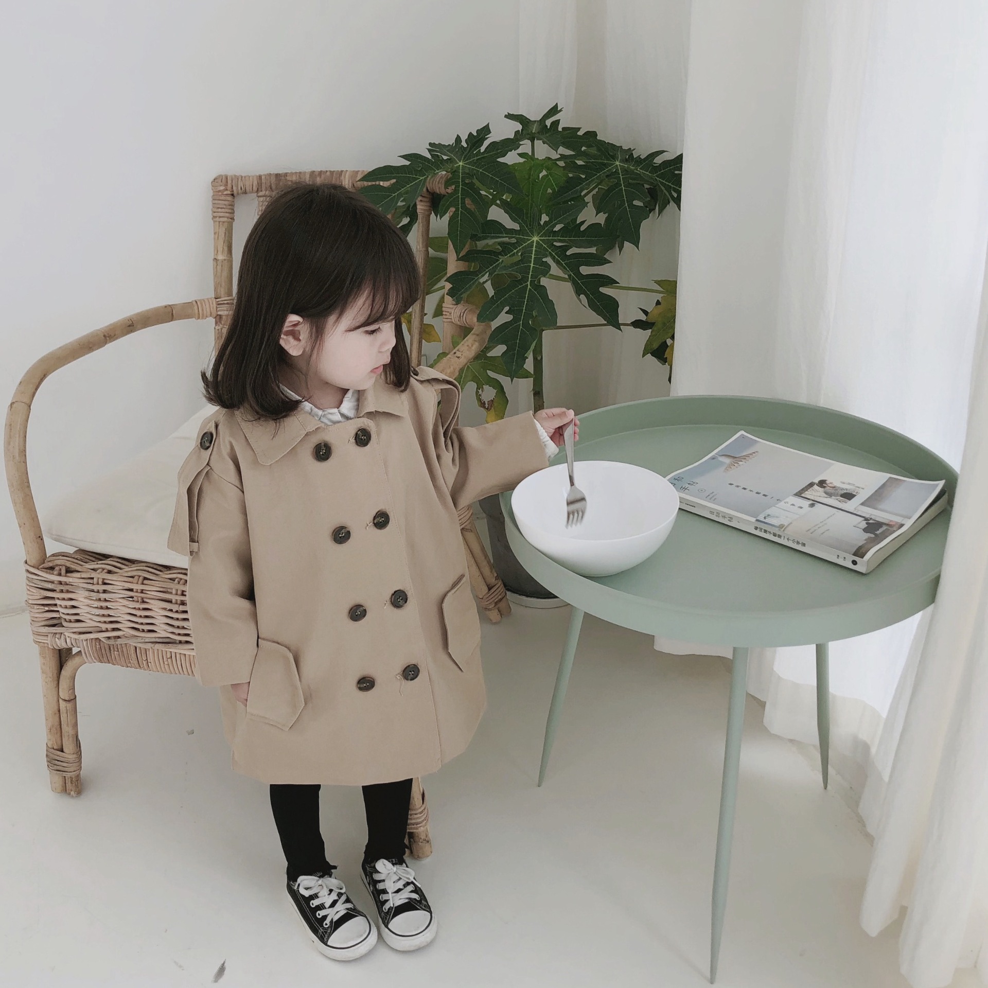 英倫風長版風衣外套-中性款