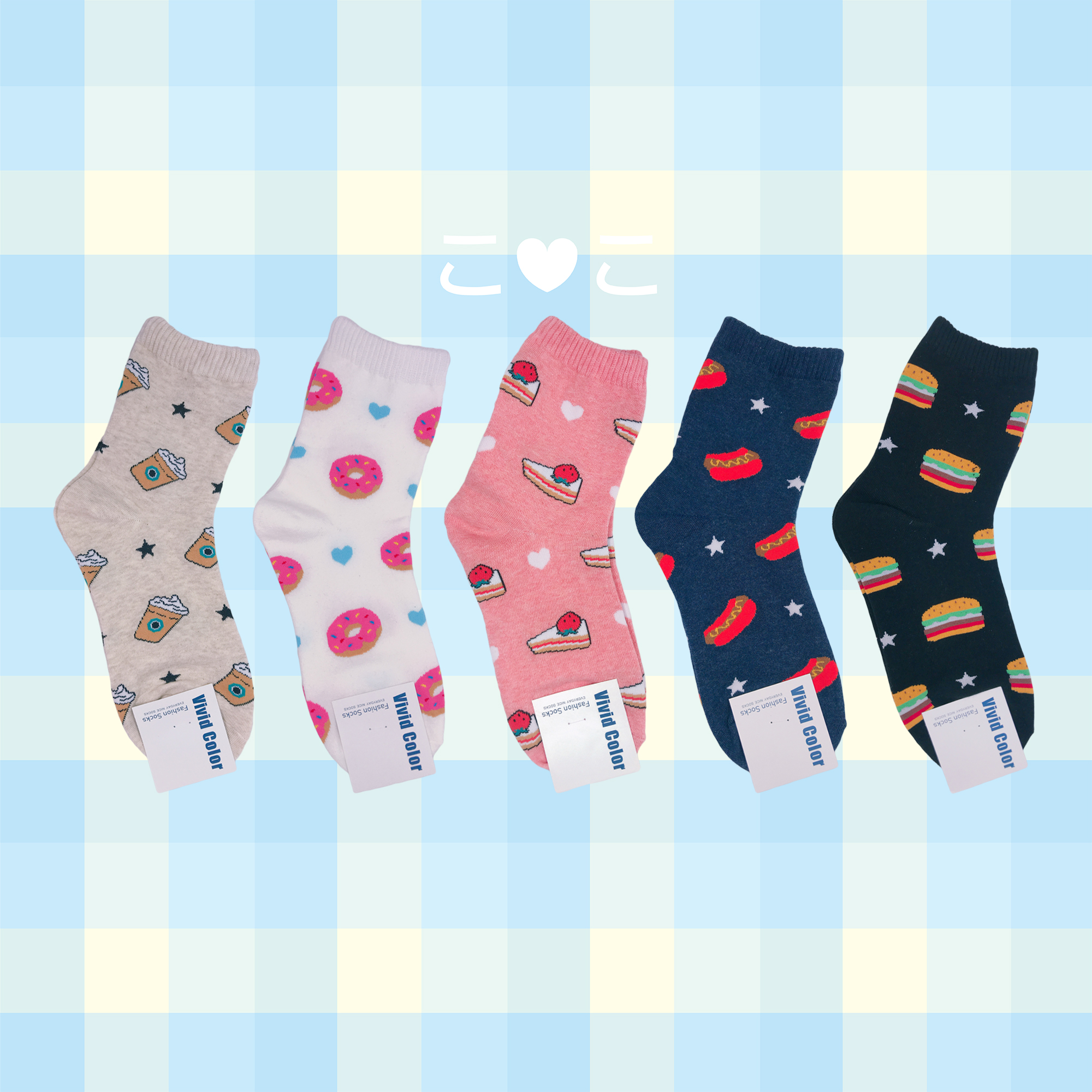 正韓食物星星愛心造型襪子