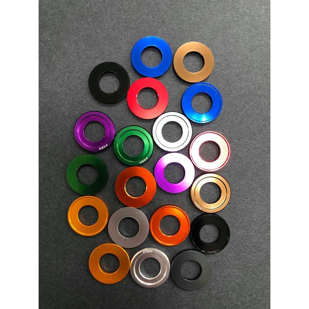 POSH 10mm 鋁合金墊片 墊片 彩色墊片 內徑10MM 內外六角 白鐵螺絲 鍍鈦螺絲